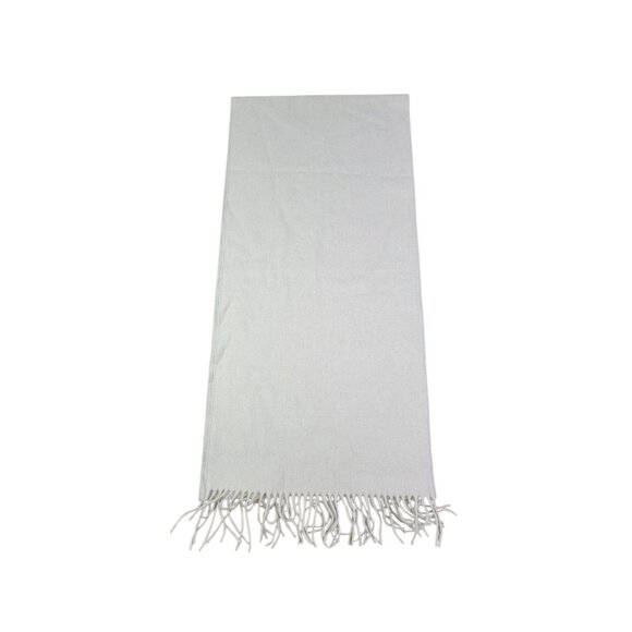 VALENTINO Scarf Unisex Solid Ivory Rectangular 100% Wool Made In Italy - Picture 5 of 8